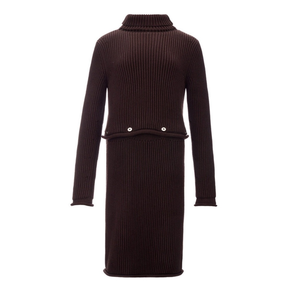 Bottega Veneta Ribbed Knit Chunky Cotton Dress - Picture 2 of 6